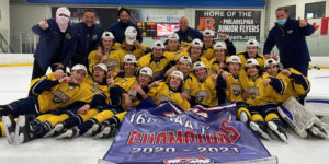 North Jersey Avalanche team celebrates winning the 16U Atlantic District championship.