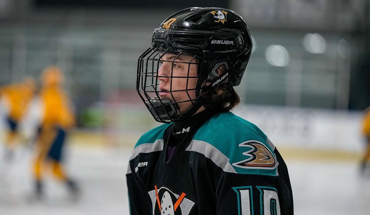 Gavin Burcar, defenseman for 2009-born U.S. youth hockey team Anaheim Jr. Ducks.