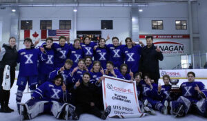 2007-born Canadian youth hockey team Northern Alberta Xtreme celebrate winning the team's first CSSHL U15 Prep Western Championship